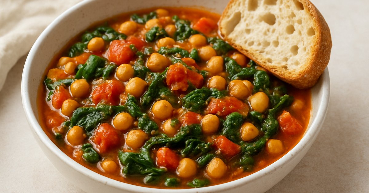 Recipe 2: Mediterranean Chickpea & Spinach Stew