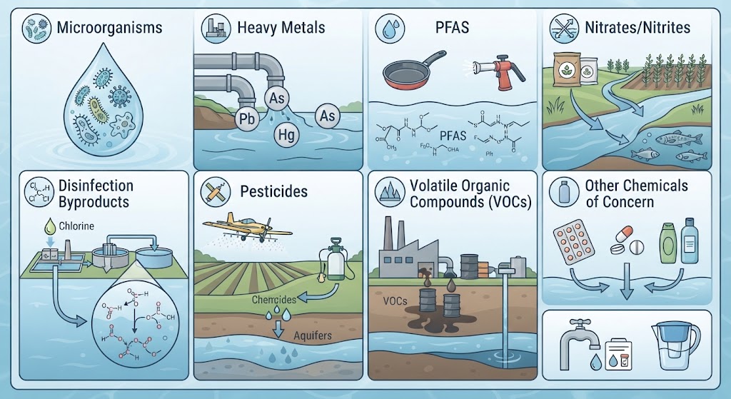What are the major categories of contaminants?