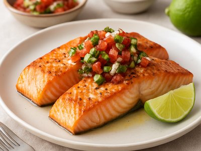 Chilean Salmon with Pebre Sauce