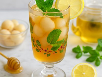 Chilled Lychee Mint Tea