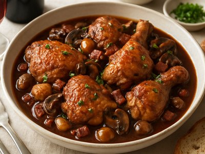 Coq au Vin with a Twist