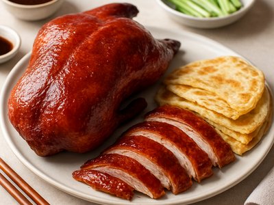 Crispy Peking Duck with Scallion Pancakes