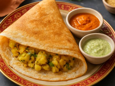 Masala Dosa with Spiced Potato Filling