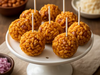 Masala Puffed Rice Balls (Murmura Ladoo)