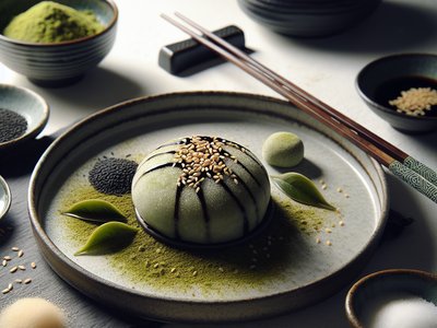 Matcha Mochi with Red Bean Filling