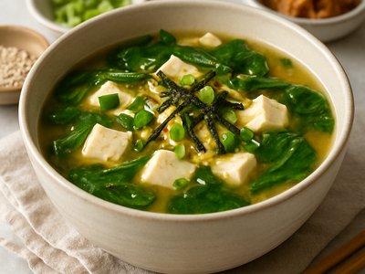 Miso Soup with Tofu and Greens