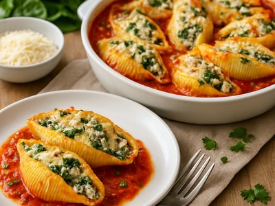 Mushroom & Spinach Ricotta Stuffed Shells