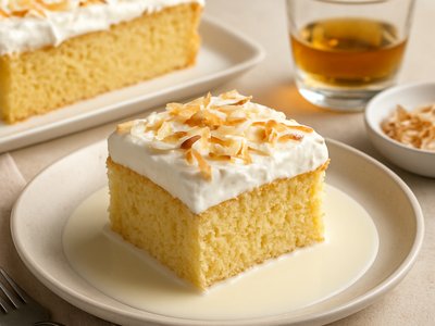 Peruvian Tres Leches Cake with Coconut Rum Cream