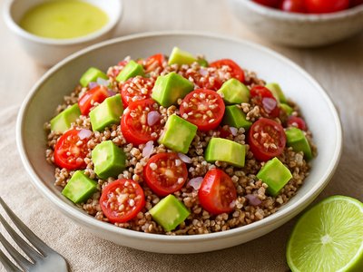 Quinoa and Avocado Salad with Lime Dressing