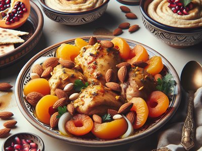 Stuffed Lamb and Apricot Tagine with Couscous