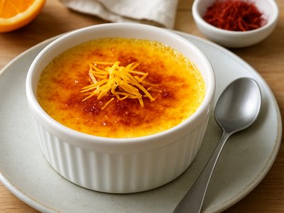 Saffron Crème Brûlée with Citrus Zest