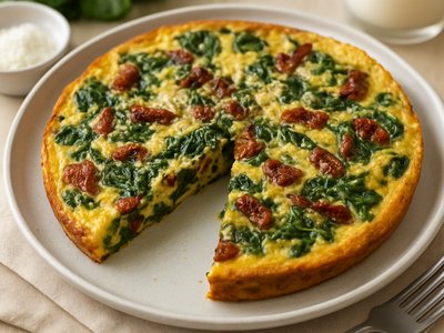 Savory Italian Frittata with Spinach and Sun-Dried Tomatoes