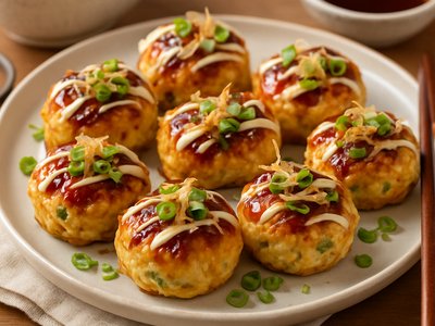 Savory Japanese Okonomiyaki Bites