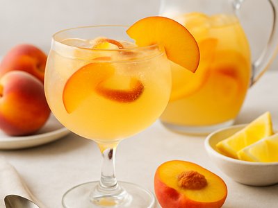 Sparkling Spiked Peach Lemonade