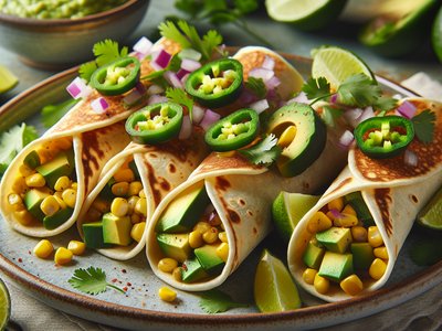 Spicy Avocado and Black Bean Taquitos