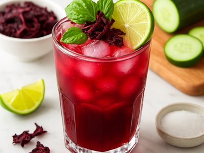 Spicy Hibiscus & Cucumber Agua Fresca