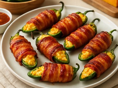 Spicy Maple Bacon Wrapped Jalapeño Poppers