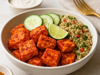 Spicy Paneer Tikka with Quinoa Salad