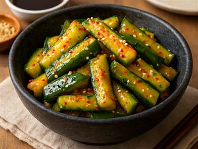 Spicy Sesame Cucumber Snacks