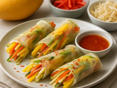 Spicy Thai Mango Salad Rolls