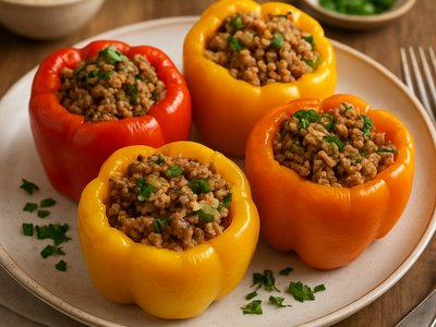 Stuffed Bell Peppers with Quinoa and Spiced Lamb